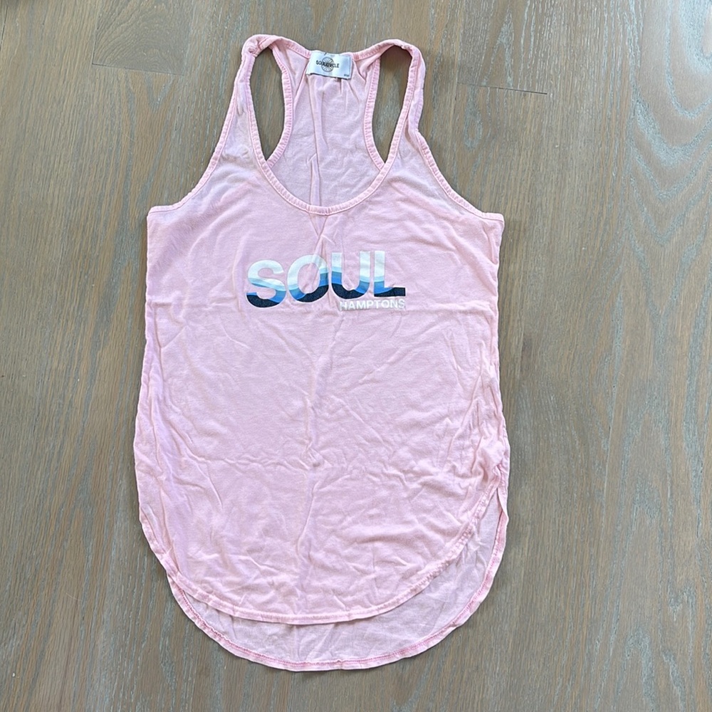 Soul Cycle Hamptons pink tank top